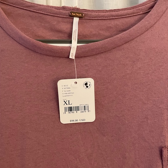 Free People Celine Tee Shirt. Top. Rose Gold. Long Sleeve. XL. NWT. Sequins. - Picture 8 of 9